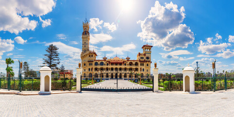 Montaza Palace, famous complex of Alexandria, Egypt, top quality panorama