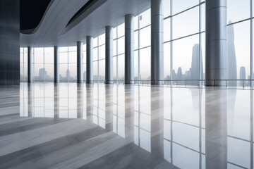 Fototapeta premium empty floor with modern building