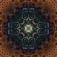 Seamless abstract square pattern. Alcohol ink in modern art. Mandala