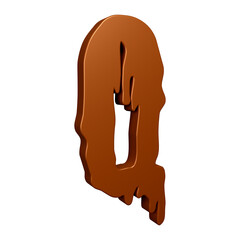 3D chocolate alphabet letter q for education and text concept