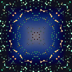 Seamless abstract square pattern. Alcohol ink in modern art. Mandala