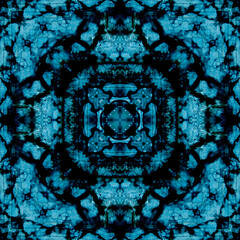 Seamless abstract square pattern. Alcohol ink in modern art. Mandala