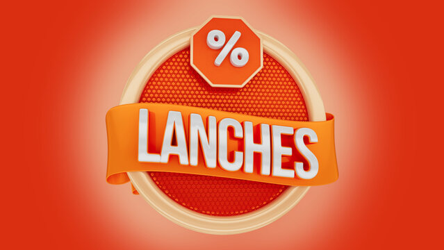 selo 3d ''% lanches''