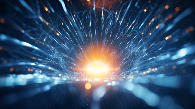 Captivating Close-Up of Radiant Light Piercing Through Enigmatic Darkness, Generative AI