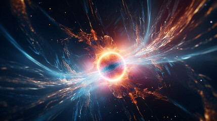 Fototapeta premium Stunning Close-Up of a Black Hole with a Star at its Core: A Captivating Image Generated by AI
