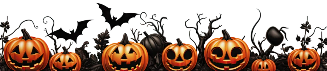 Fototapeten Halloween pumpkins isolated on transparent background - Generative AI © comicsans