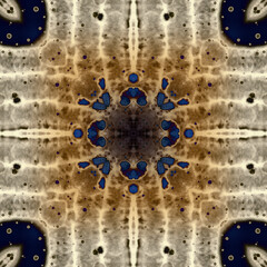 Seamless abstract square pattern. Alcohol ink in modern art. Mandala