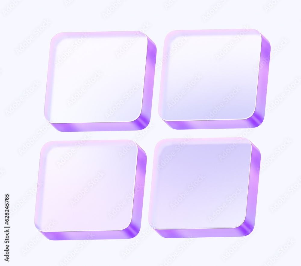 Fototapete glass menu icon with colorful gradient. 3d rendering illustration for graphic design, presentation o