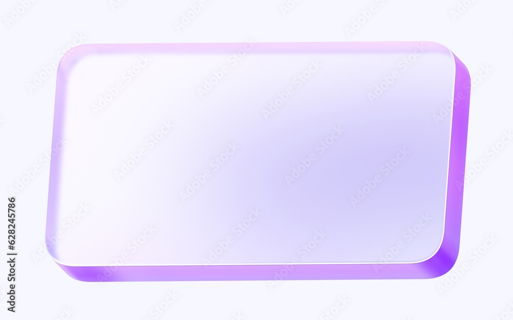 Fototapete glass rectangle shape with colorful gradient. 3d rendering illustration for graphic design, presenta