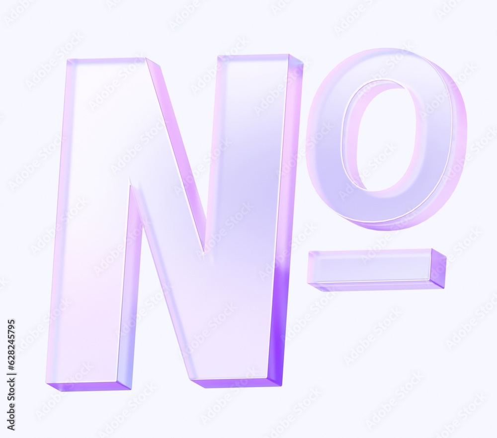 Fototapete numero sign icon with colorful gradient. 3d rendering illustration for graphic design, ui ux design,