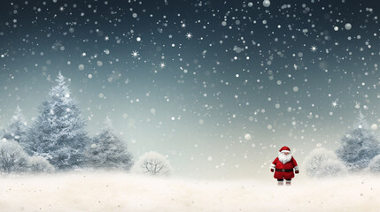 Enchanting Winter Wonderland: Santa Claus in the Heart of a Snowy Forest, Generative AI