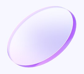 glass round shape with colorful gradient. 3d rendering illustration for graphic design, presentation or background
