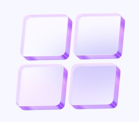 glass menu icon with colorful gradient. 3d rendering illustration for graphic design, presentation or background