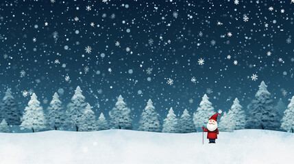 Enchanting Winter Wonderland: Santa Claus Figure Amidst Majestic Snowy Forest - Generative AI