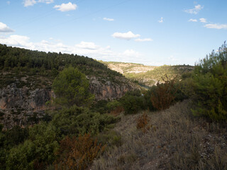 Vistas en la ruta de senderismo de la Hoz de Alarcón, Hoz de Alarcón, Alarcón, Cuenca, Castilla la Mancha, España