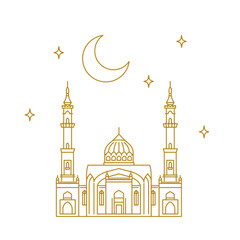 Islamic mosque. Ramadan mubarak greeting card concept design