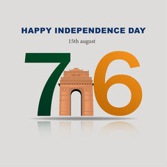 75year Happy independence day India Vector Template Design Illustration design social media post. vector illustration of. 15th August. india Happy Independence Day. Indian independence day background
