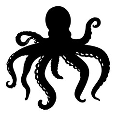 Octopus silhouette isolated. Vector illustration