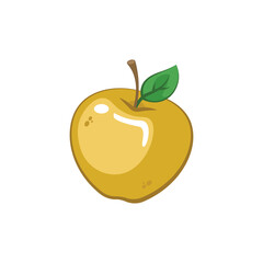 Yellow apple vector illustration, apple flat icon