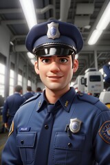 police officer in the factory
