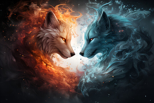 fox fire vs. ice background