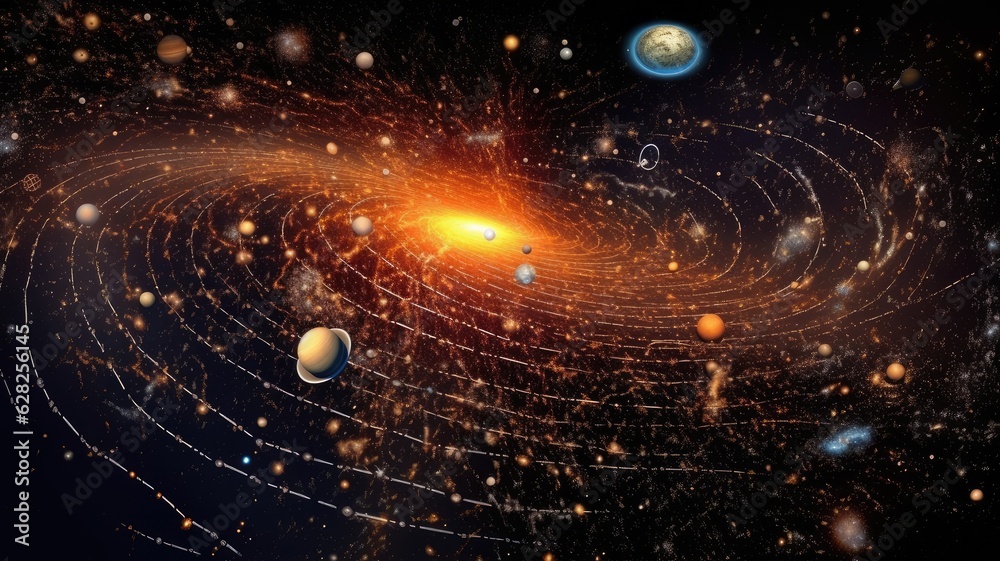 Wall mural the branch of astronomy that applies the principles of physics to understand the properties and beha
