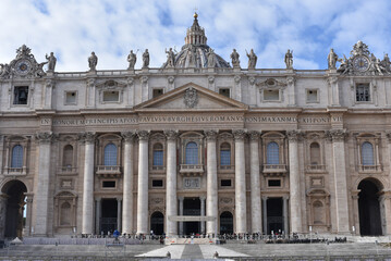 Fototapeta na wymiar Rome, Italy - Nov 27, 2022: St Peter's Basilica in St Peter's Square, Vatican City