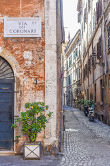 Rome, Italy - 27 Nov, 2022: Architecture in the backstreets of Rome
