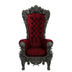 3d rendering throne red chair fantasy isolated