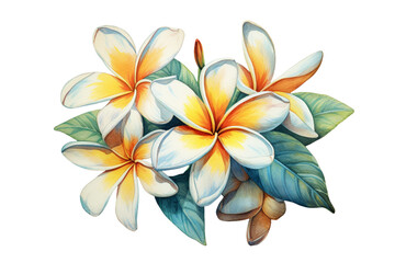 frangipani flower vintage hand draw illustration