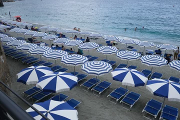 Crédence de cuisine en verre imprimé Ligurie cinque terre italia liguria guarda-sol praia