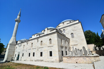 Fototapeta na wymiar Located in Istanbul, Turkey, the Mahmut Pasha Mosque and Tomb was built in the 15th century.