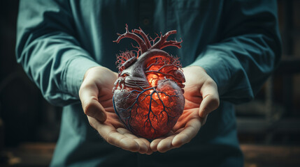 Innovative medicine concept. Heart symbol Generative AI