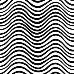 Seamless vector pattern black and white horizontal wavy lines, textile, scrapbook, wrapping, package