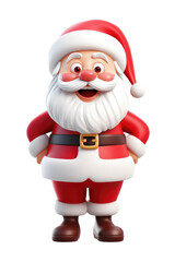 Santa claus character isolated on transparent background. Generative ai.