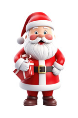 Obraz premium Santa claus character isolated on transparent background. Generative ai.