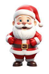 Fototapeta premium Santa claus character isolated on transparent background. Generative ai.