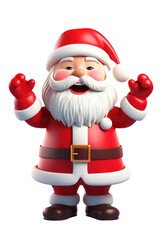 Santa claus character isolated on transparent background. Generative ai.