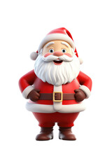 Santa claus character isolated on transparent background. Generative ai.