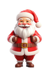 Santa claus character isolated on transparent background. Generative ai.