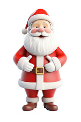 Santa claus character isolated on transparent background. Generative ai.