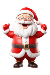 Santa claus character isolated on transparent background. Generative ai.
