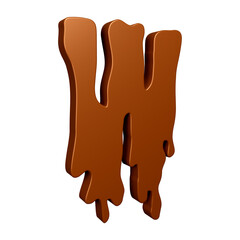 3D chocolate alphabet letter w for education and text concept