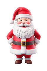 Santa claus character isolated on transparent background. Generative ai.