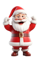 Santa claus character isolated on transparent background. Generative ai.