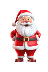 Santa claus character isolated on transparent background. Generative ai.