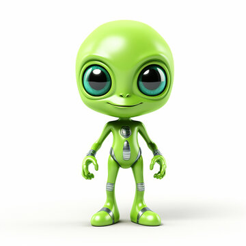 little green alien character with big eyes