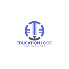 Obraz premium Global Learning Logo Design With Book And Hat 