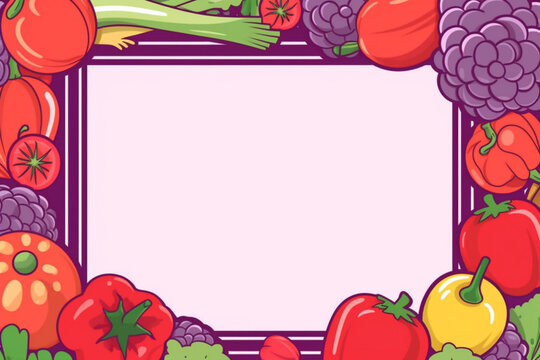 Picture Frame Full of Vegetables and Fruit