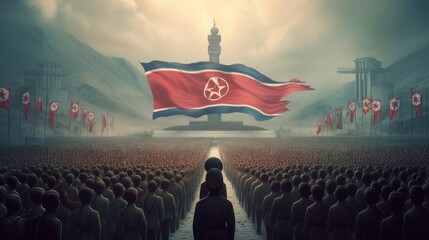 north korea army - obrazy, fototapety, plakaty